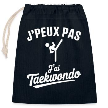 Ich kann nicht, ich habe Taekwondo, Humor, Kampfkünste. - Verschließbarer Geschenkbeutel aus Baumwolle (25x30cm) - Navy - Vorne