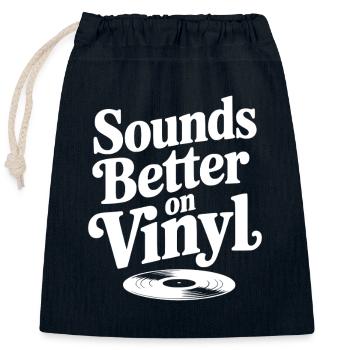 Klingt besser auf Vinyl - Verschließbarer Geschenkbeutel aus Baumwolle (25x30cm) - Navy - Vorne