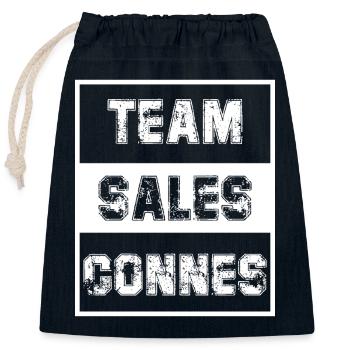 Team Sales Connes -  Polémique  Brigitte  - Sac cadeau en coton avec cordon (25 x 30 cm) - bleu marine - Devant