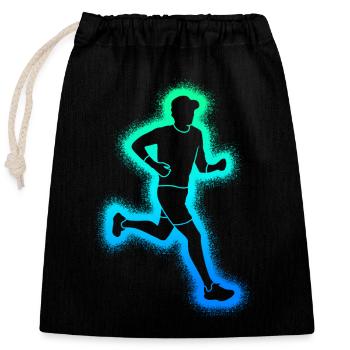 Course à pied Enfants Hommes Garçons Coureurs - Sac cadeau en coton avec cordon (25 x 30 cm) - noir - Devant