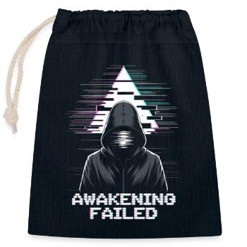 Glitch-Hacker mit „Awakening Failed“ Look - Verschließbarer Geschenkbeutel aus Baumwolle (25x30cm) - Navy - Vorne