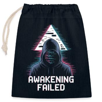 Awakening Failed – Neon Glitch Figur - Verschließbarer Geschenkbeutel aus Baumwolle (25x30cm) - Navy - Vorne