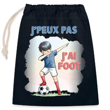 Ich kann keinen Fußball haben – Kind - Verschließbarer Geschenkbeutel aus Baumwolle (25x30cm) - Navy - Vorne