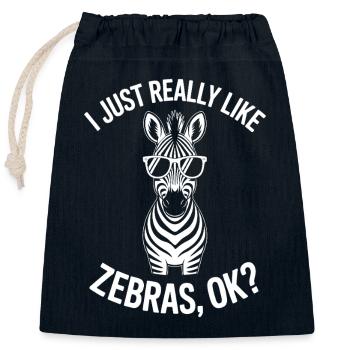 Zebra Saying Funny Zebra Gift - Closable cotton gift bag (25x30cm) - navy - Front