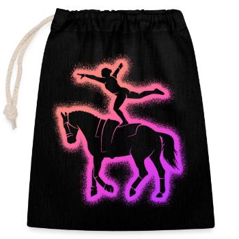 Cavalier de saut Chevaux Filles Femmes Volti - Sac cadeau en coton avec cordon (25 x 30 cm) - noir - Devant