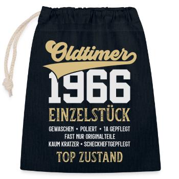 CLASSIC CAR 1966 UNIQUE PIECE 60TH BIRTHDAY - Closable cotton gift bag (25x30cm) - navy - Front
