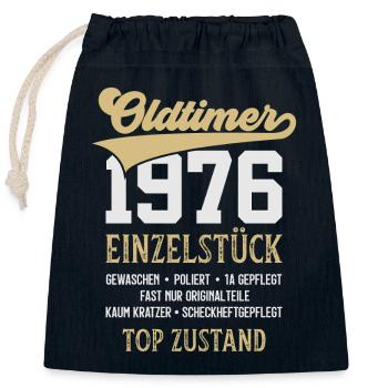 CLASSIC CAR 1976 UNIQUE PIECE 50TH BIRTHDAY - Closable cotton gift bag (25x30cm) - navy - Front
