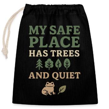 Introverti neurodivergent - Sac cadeau en coton avec cordon (25 x 30 cm) - noir - Devant