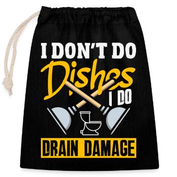 Toilet Clogging Master Funny - Closable cotton gift bag (25x30cm) - black - Front