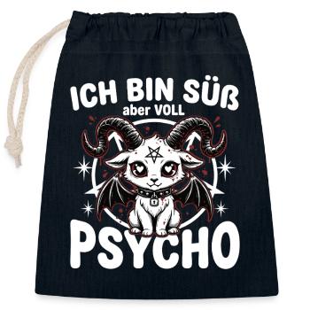 I'm Cute But Full Psycho – Kawaii Goth - Closable cotton gift bag (25x30cm) - navy - Front