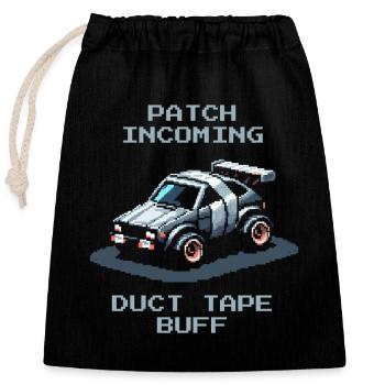 Patch : ruban adhésif | Humour des voitures RC - Sac cadeau en coton avec cordon (25 x 30 cm) - noir - Devant