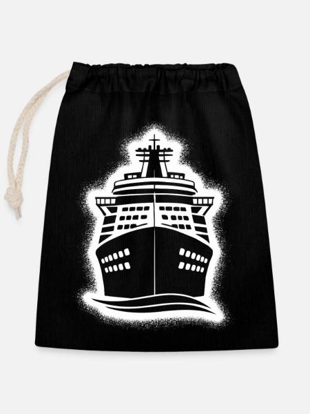 Kreuzfahrt Kreuzfahrtschiff Kinder Kreuzfahrer - Verschließbarer Geschenkbeutel aus Baumwolle (25x30cm) - Schwarz