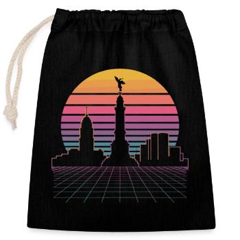 Sunset Skyline - Mexico City - Closable cotton gift bag (25x30cm) - black - Front