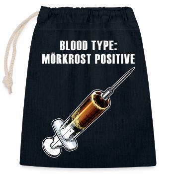 Mörkrost Blood Type - Verschließbarer Geschenkbeutel aus Baumwolle (25x30cm) - Navy - Vorne