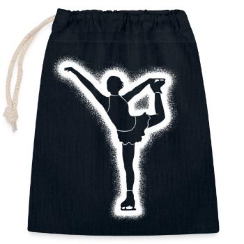 Eiskunstläuferin Eislaufen Mädchen Eiskunstlauf - Closable cotton gift bag (25x30cm) - navy - Front