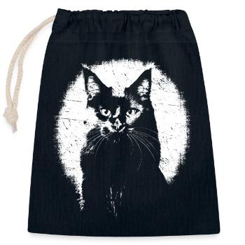 Maine Coon T-shirt – big cat majestic cat - Closable cotton gift bag (25x30cm) - navy - Front