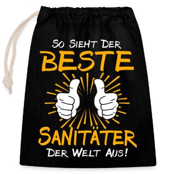 Paramedic gift idea - Closable cotton gift bag (25x30cm) - black - Front