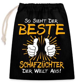 Schafzüchter Geschenkidee - Verschließbarer Geschenkbeutel aus Baumwolle (25x30cm) - Schwarz - Vorne