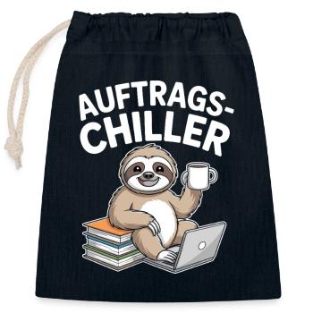 Commander Chiller Commander Chiller Bureau Sloth - Sac cadeau en coton avec cordon (25 x 30 cm) - bleu marine - Devant