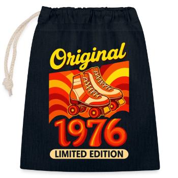 Original 1976 Limited Edition Retro Rollschuh - Verschließbarer Geschenkbeutel aus Baumwolle (25x30cm) - Navy - Vorne