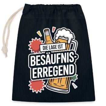 L’endroit est une bière de soirée alcoolisée - Sac cadeau en coton avec cordon (25 x 30 cm) - bleu marine - Devant