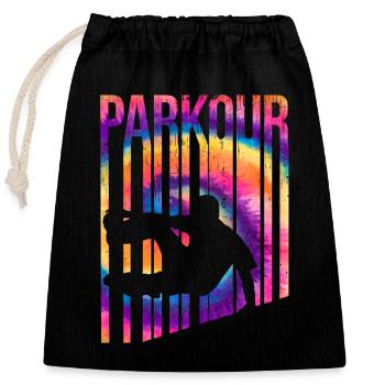 Parkour Tie Dye Retro Vintage - Closable cotton gift bag (25x30cm) - black - Front