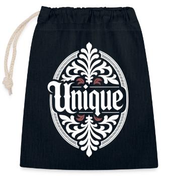 unique unique unique self-worth unique - Closable cotton gift bag (25x30cm) - navy - Front