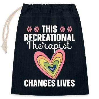  Recreational Therapy Appreciation RT Therapeutic - Closable cotton gift bag (25x30cm) - navy - Front