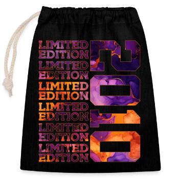 16TH BIRTHDAY LIMITED EDITION 2010 - Closable cotton gift bag (25x30cm) - black - Front
