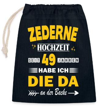 49 Jahre Beziehung Jahrestag Hochzeitstag Zederne - Verschließbarer Geschenkbeutel aus Baumwolle (25x30cm) - Navy - Vorne