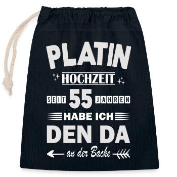 55 Jahre Beziehung Jahrestag Hochzeitstag  - Verschließbarer Geschenkbeutel aus Baumwolle (25x30cm) - Navy - Vorne