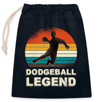 Dodgeball Legend Retro Look - Closable cotton gift bag (25x30cm) - navy - Front