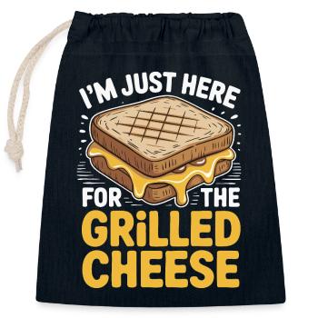 Grilled Cheese Lover - I'm Just Here - Closable cotton gift bag (25x30cm) - navy - Front