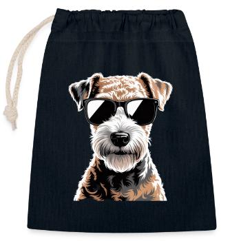 Lakeland Terrier - Sac cadeau en coton avec cordon (25 x 30 cm) - bleu marine - Devant