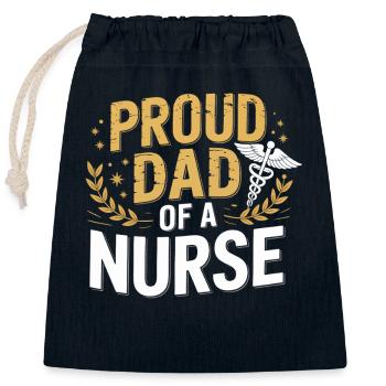 Stolzer Vater einer Pflegekraft - Verschließbarer Geschenkbeutel aus Baumwolle (25x30cm) - Navy - Vorne