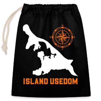 Island USEDOM BALTIC SEA Holiday Lighthouse Funny - Closable cotton gift bag (25x30cm) - black - Front