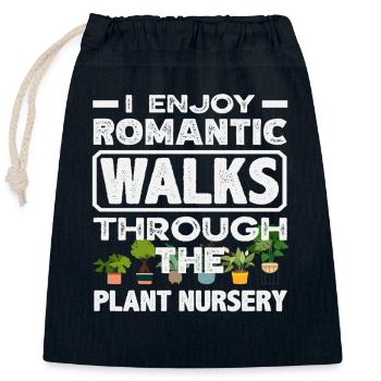 Romantic walks through the Plant nursery - Closable cotton gift bag (25x30cm) - navy - Front