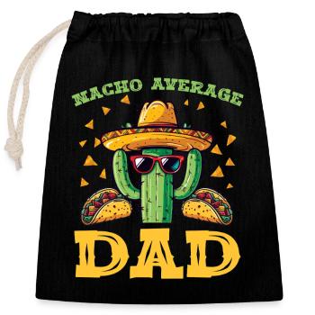 Fête du Cactus Papa - Sac cadeau en coton avec cordon (25 x 30 cm) - noir - Devant