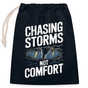  Chasing Storms Not Comfort Sturmjäger Tornado - Verschließbarer Geschenkbeutel aus Baumwolle (25x30cm) - Navy - Vorne