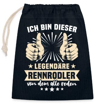Dictons de luge - Sac cadeau en coton avec cordon (25 x 30 cm) - bleu marine - Devant