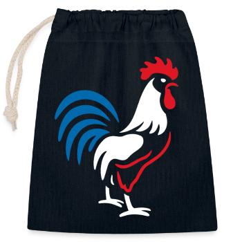 Coq vibrant bleu rouge - Sac cadeau en coton avec cordon (25 x 30 cm) - bleu marine - Devant