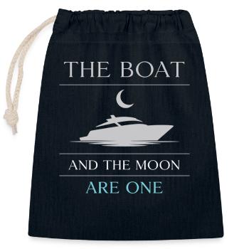 Navigation de nuit avec - Sac cadeau en coton avec cordon (25 x 30 cm) - bleu marine - Devant
