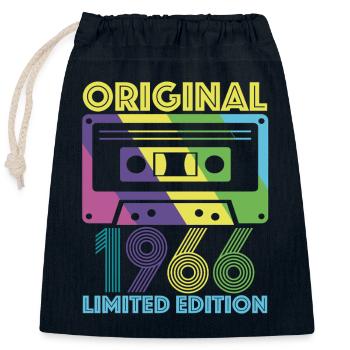 Originalkassette von 1966 60th Anniversary 60 Year Tee - Verschließbarer Geschenkbeutel aus Baumwolle (25x30cm) - Navy - Vorne