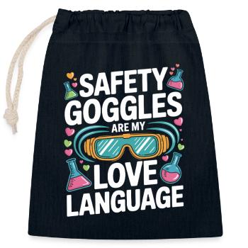 Love Language Safety Goggles - Closable cotton gift bag (25x30cm) - navy - Front