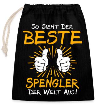 Spengler Gift Idea - Closable cotton gift bag (25x30cm) - black - Front