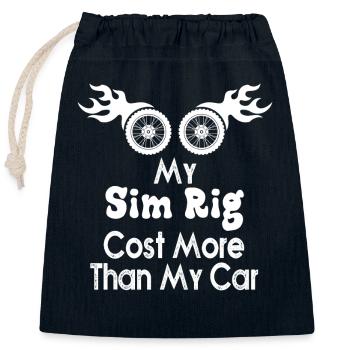 Sim-Rig kostet mehr als mein Auto - Verschließbarer Geschenkbeutel aus Baumwolle (25x30cm) - Navy - Vorne