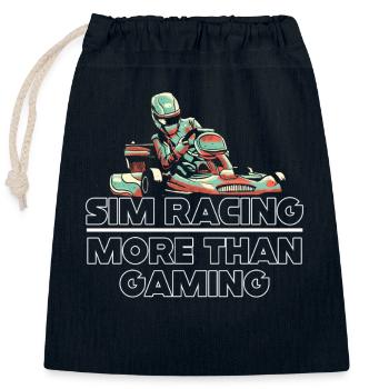 Sim-Racing mehr als Gaming - Verschließbarer Geschenkbeutel aus Baumwolle (25x30cm) - Navy - Vorne
