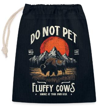 Les bisons vintage ne caressent pas les vaches duveteuses Bizons drôles - Sac cadeau en coton avec cordon (25 x 30 cm) - bleu marine - Devant