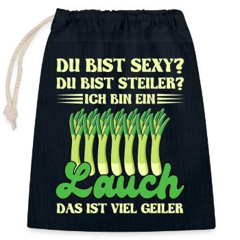 Haltérophiles TU ES SEXY, TU ES PLUS RAIDE Fun - Sac cadeau en coton avec cordon (25 x 30 cm) - bleu marine - Devant