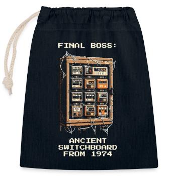 Endboss Control Cabinet 1974 | Retro Electrics - Closable cotton gift bag (25x30cm) - navy - Front